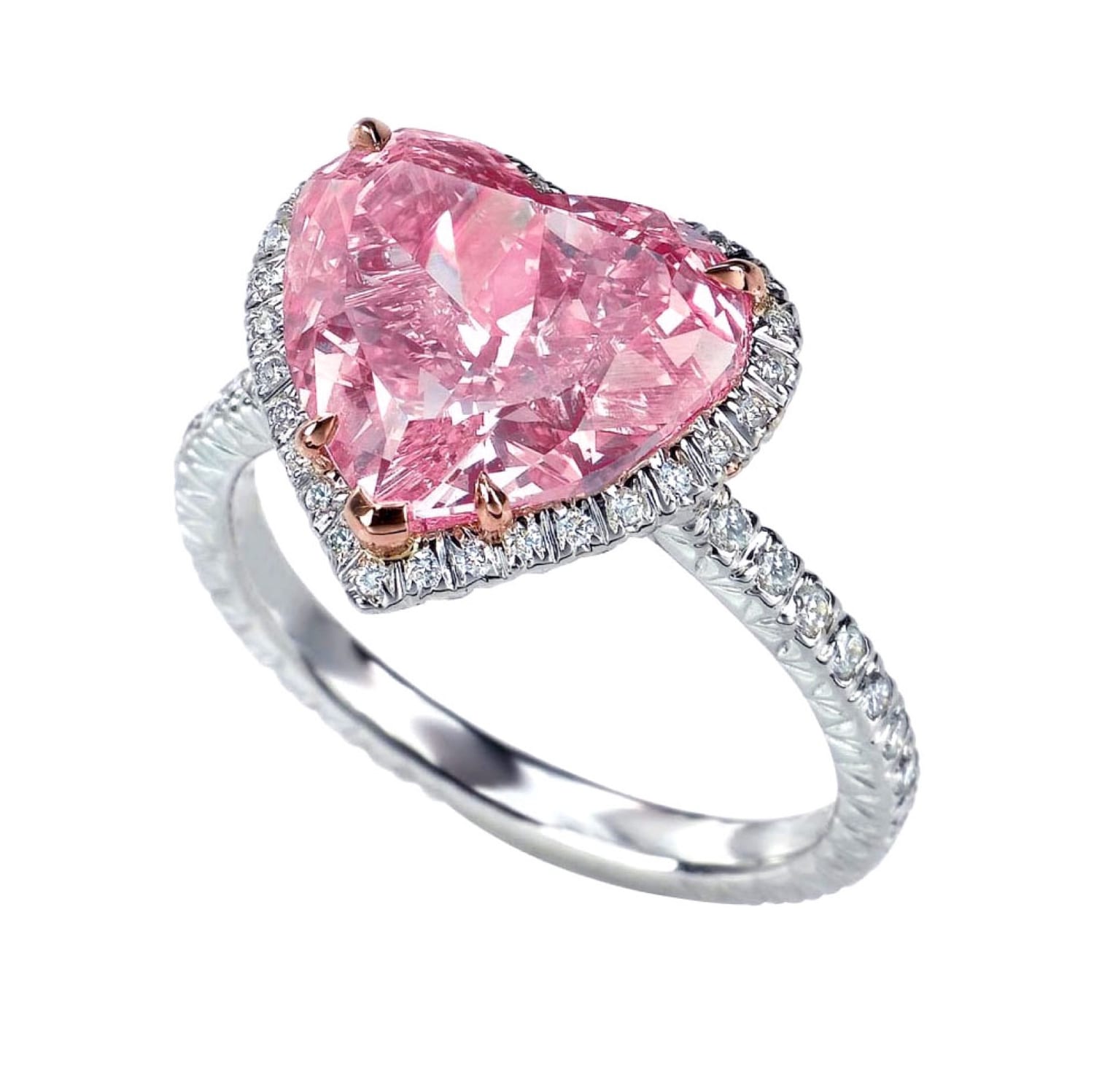 Fancy Pink Heart Ring — 1.00 ct