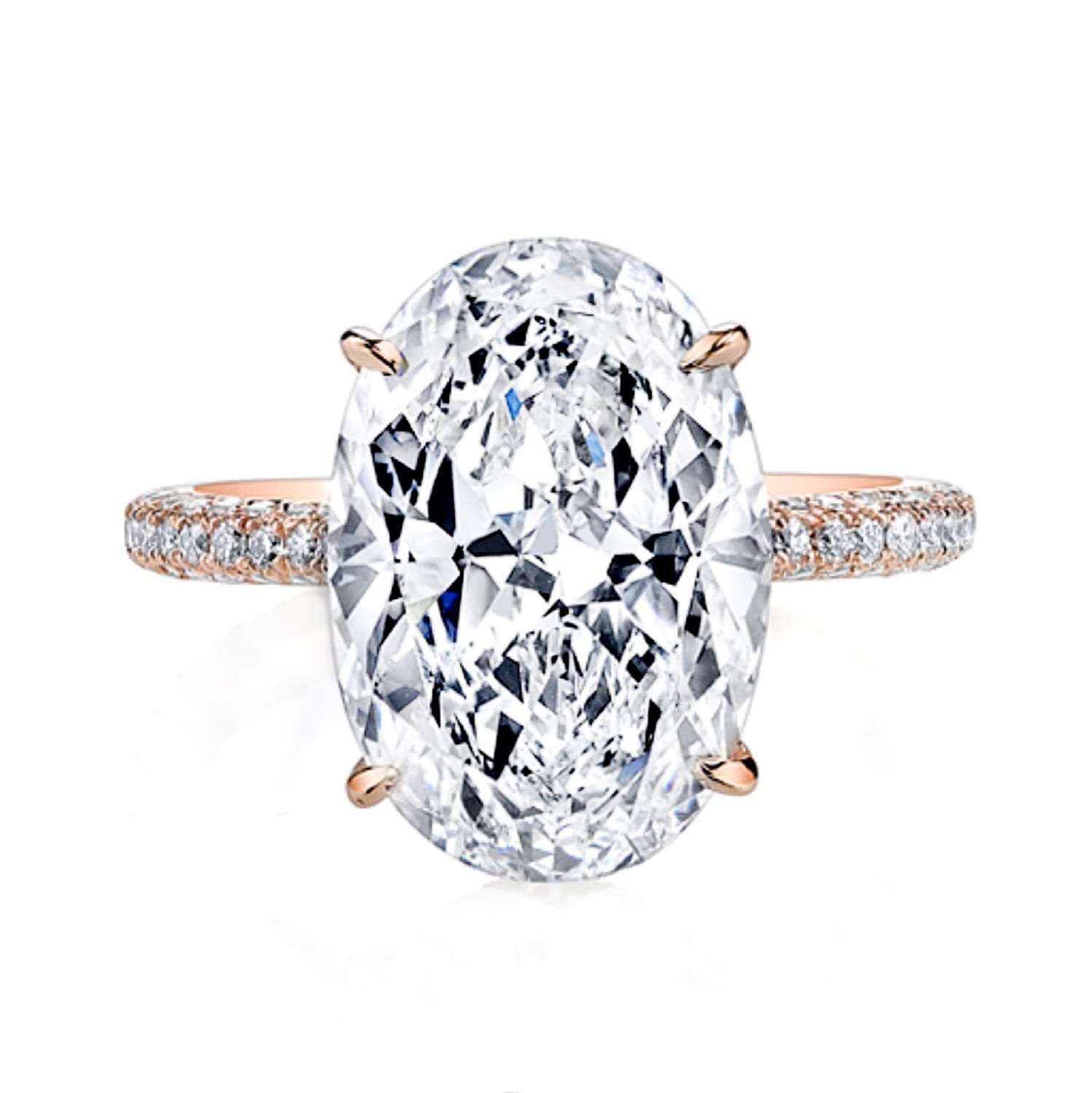Oval Solitaire, Rose Gold — 1.90 ct